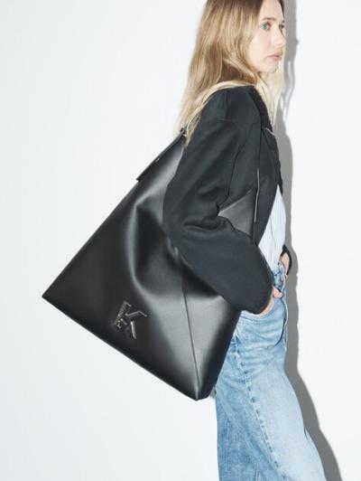 Borsa a tracolla  KLJ Geo in pelle nera