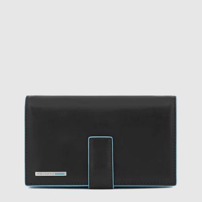 Blue Square RFID Porta carte di credito pelle nero