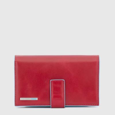 Blue Square RFID Porta carte di credito pelle ROSSO