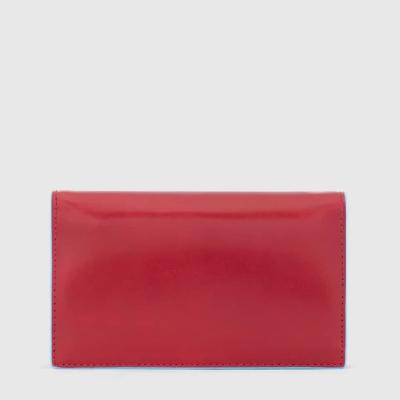 Blue Square RFID Porta carte di credito pelle ROSSO