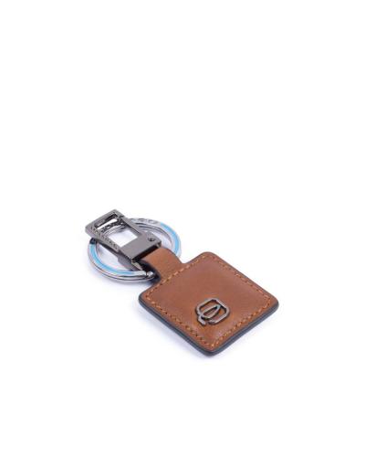 Portachiavi in pelle con anella e moschettone