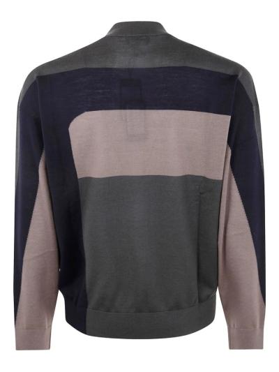 Maglione tricolore a girocollo