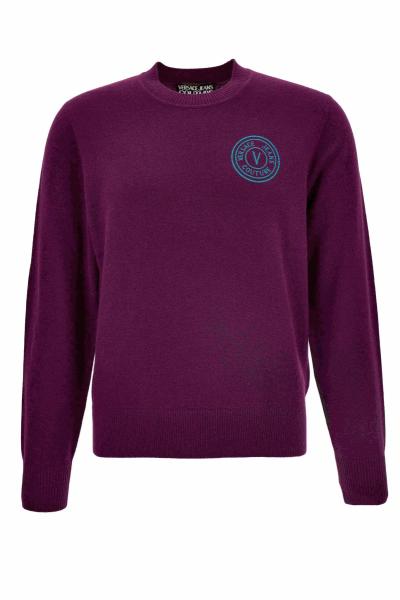 VERSACE JEANS COUTURE – MAGLIONE CON RICAMO EMBLEMA A V