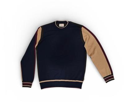 Maglia bob girocollo bicolore in lana a strisce