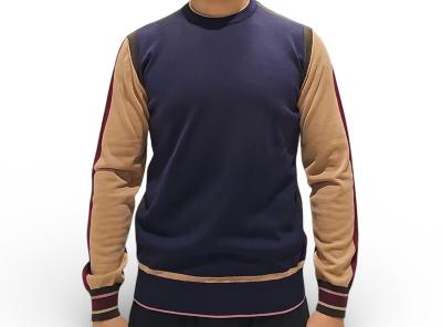 Maglia bob girocollo bicolore in lana a strisce