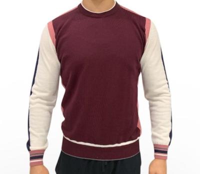 MAGLIA BOB GIROCOLLO BICOLORE IN LANA A STRISCE