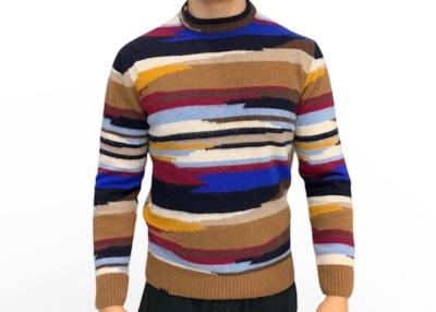 Maglione bob in lana con ricamo rigato Multicolor