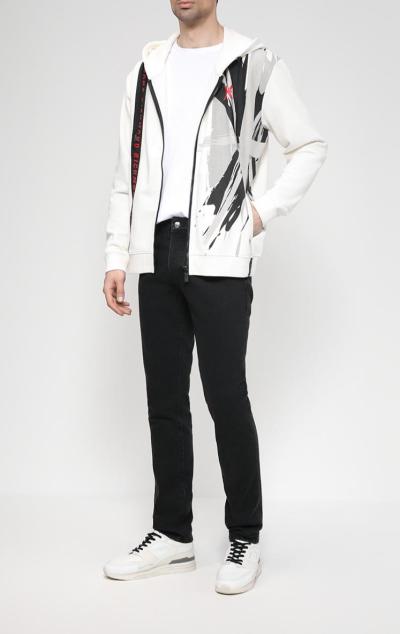 RICHMOND FELPA IN COTONE CON ZIP E STAMPA