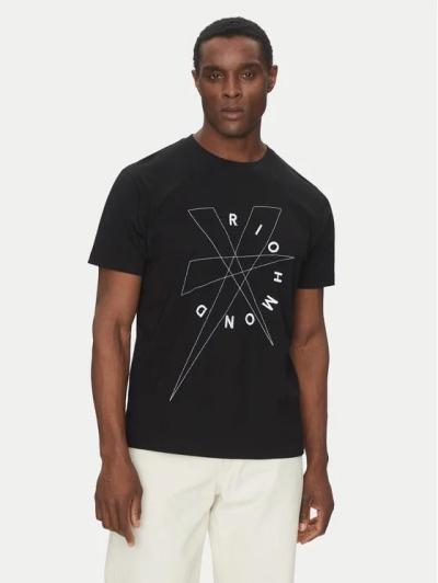 RICHMOND X  T-shirt manica corta con logo ricamato Husillo nero