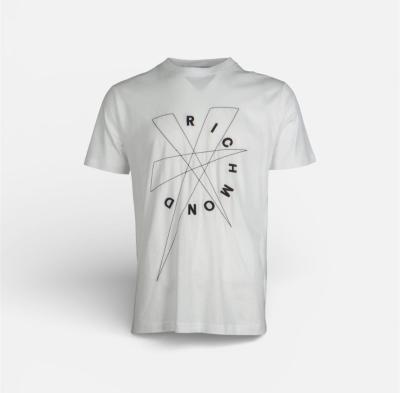 RICHMOND X T-SHIRT MANICA CORTA CON LOGO RICAMATO HUSILLO BIANCO 