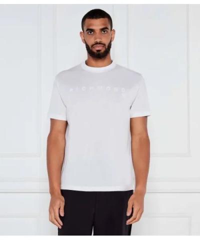 JOHN RICHMOND T-SHIRT NERA LOGO 3D GOMMATO