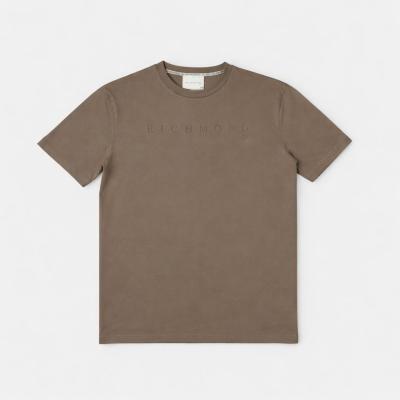 JOHN RICHMOND T-SHIRT NERA LOGO 3D GOMMATO