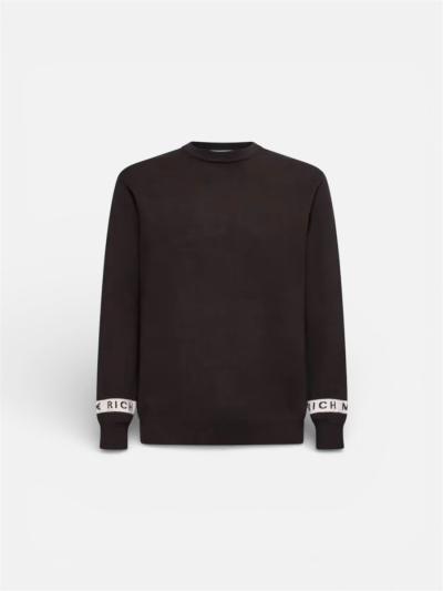 Maglione Uomo Girocollo Dettaglio Logo lettering su maniche 