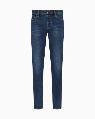 JEANS SLIM FIT ASV J75 IN DENIM ELASTICIZZATO SPAZZOLATO CON LAVAGGIO A PIETRA