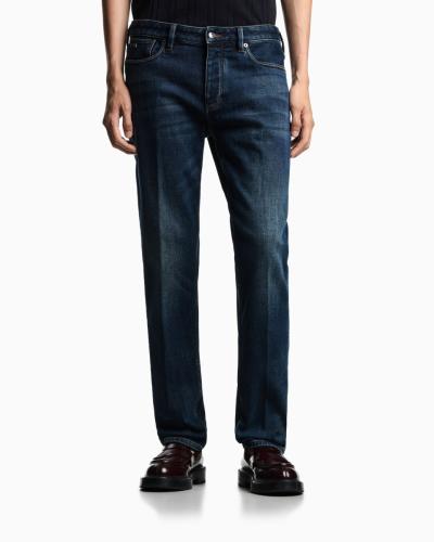 JEANS SLIM FIT ASV J75 IN DENIM ELASTICIZZATO SPAZZOLATO CON LAVAGGIO A PIETRA