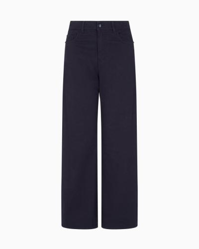 Jeans J33 a vita media e gamba ampia cropped in drill elasticizzato tinto capo