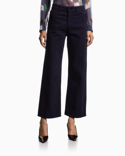 Jeans J33 a vita media e gamba ampia cropped in drill elasticizzato tinto capo