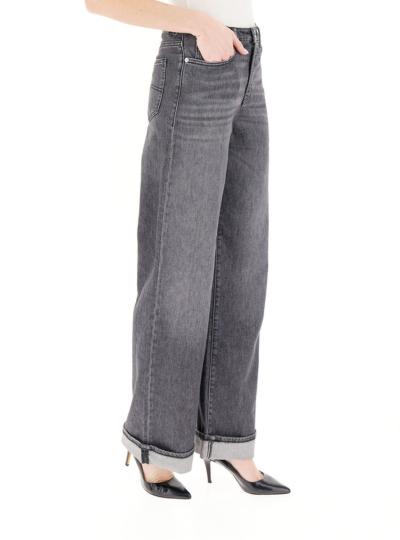 jeans da donna Emporio Armani wide leg con balza