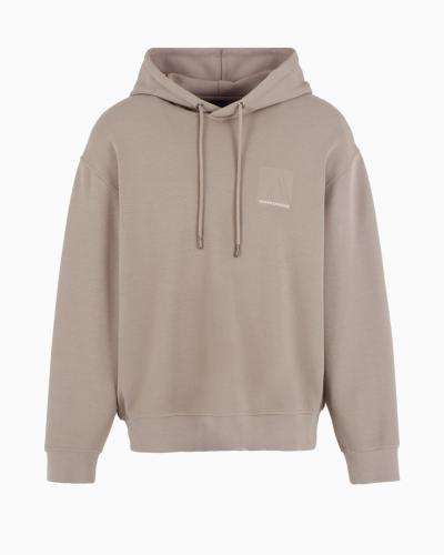 FELPA CON CAPPUCCIO A LINE IN COTONE ORGANICO