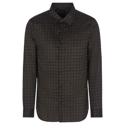 CAMICIA REGULAR FIT IN COTONE SATINATO A FANTASIA