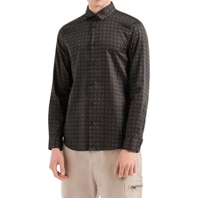 CAMICIA REGULAR FIT IN COTONE SATINATO A FANTASIA