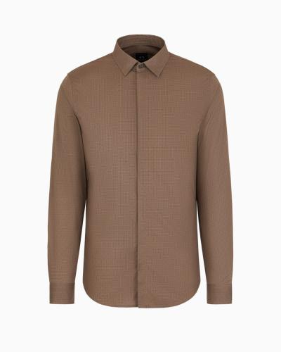 CAMICIA SLIM FIT IN POPELINE DI COTONE STRETCH