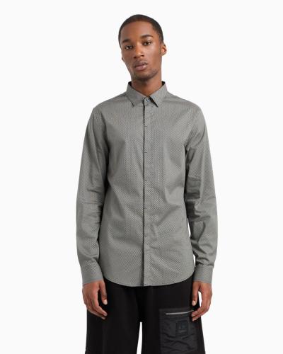 CAMICIA SLIM FIT IN POPELINE DI COTONE STRETCH