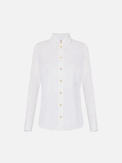 CAMICIA IN COTONE CON DOPPIO COLLETTO E RICAMO