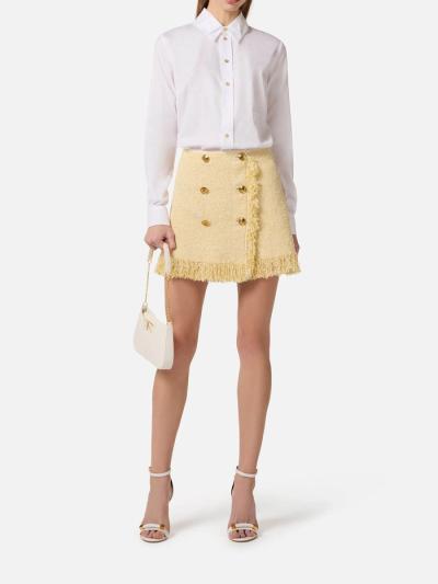 CAMICIA IN COTONE CON DOPPIO COLLETTO E RICAMO