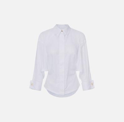 Camicia in cotone jacquard con gemelli