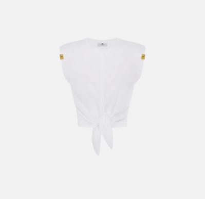 T-shirt donna in jersey con nodo 