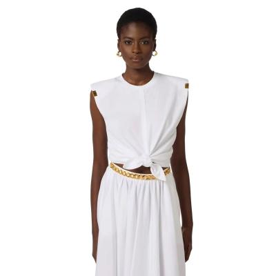 T-shirt donna in jersey con nodo 