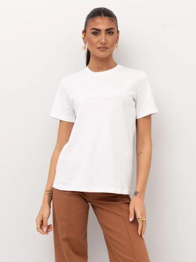T-shirt donna con Logo Ricamato