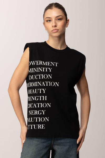 T-SHIRT DONNA IN JERSEY CON STAMPA LETTERING