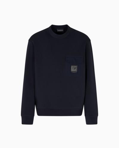 FELPA IN DOUBLE JERSEY CON TASCA E PATCH LOGO ASV