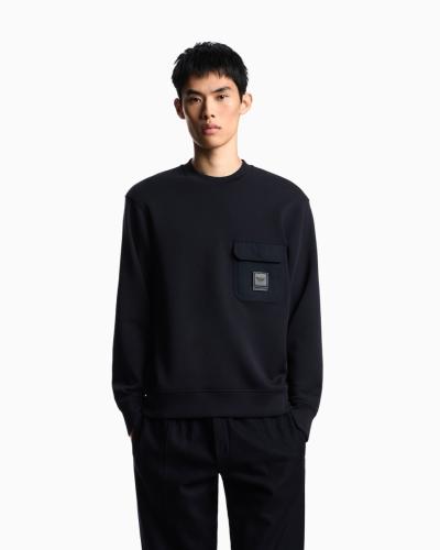 FELPA IN DOUBLE JERSEY CON TASCA E PATCH LOGO ASV