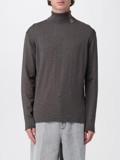 MAGLIONE DOLCEVITA IN LANA VERGINE JACQUARD PUNTO SPUGNA A RIGHE