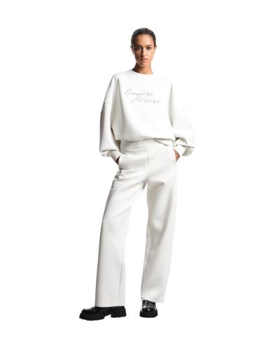 PANTALONI DONNA EMPORIO ARMANI ASV IN JERSEY DOPPIO CON VITA ELASTICIZZATA