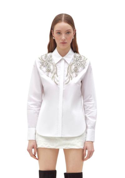 BLUGIRL CAMICIA CON PATCH DI CRISTALLI