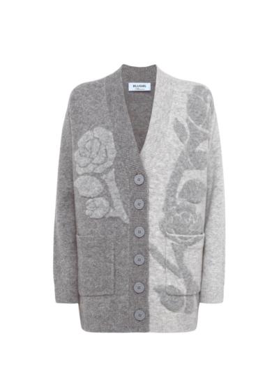 BLUGIRL CARDIGAN JACQUARD CON INTARSIO ROSE
