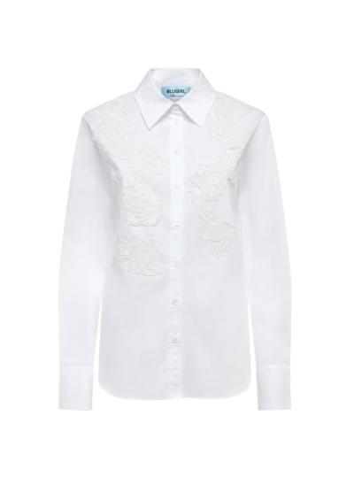 BLUGIRL CAMICIA IN COTONE CON PIZZO