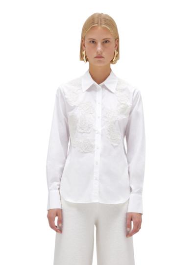 BLUGIRL CAMICIA IN COTONE CON PIZZO