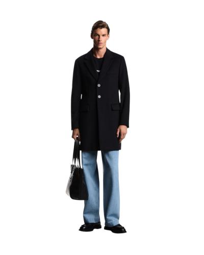 CAPPOTTO UOMO EMPORIO ARMANI CON REVERS IN CASHMERE CASTORO BLU NAVY 
