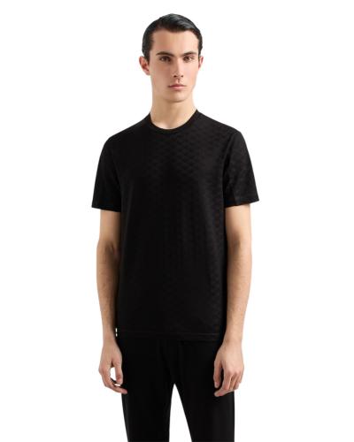 T-SHIRT IN JERSEY MERCERIZZATO JACQUARD EAGLE ALL OVER