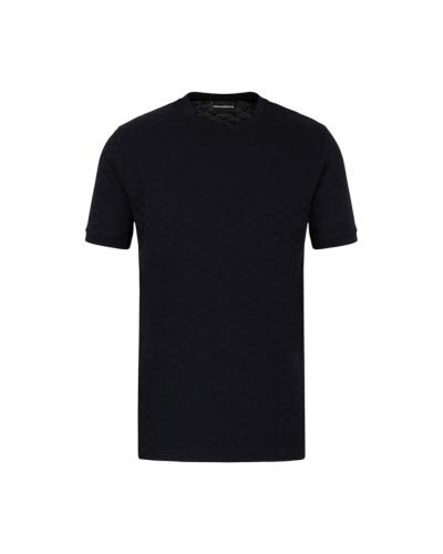 T-SHIRT IN JERSEY MERCERIZZATO JACQUARD EAGLE ALL OVER