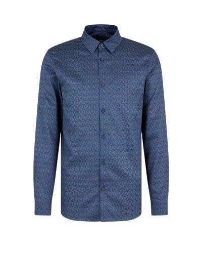 CAMICIA REGULAR FIT IN COTONE SATINATO A FANTASIA