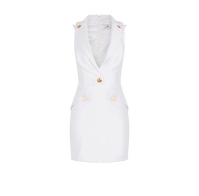 MINI ABITO DONNA ELISABETTA FRANCHI IN DOPPIO CRÊPE STRETCH CON DETTAGLI LOGO