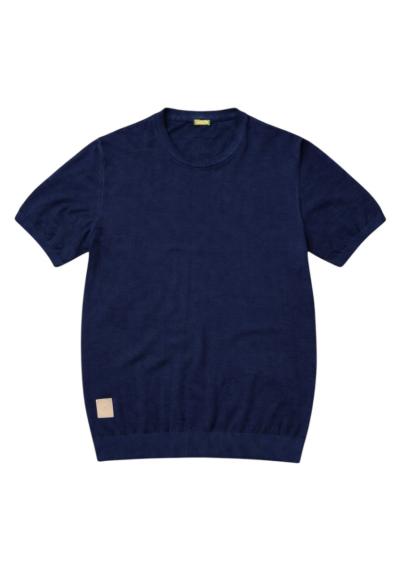 MAGLIA UOMO BLAUER A MANICA CORTA IN COTONE BLU