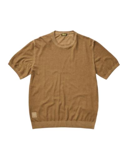 MAGLIA UOMO BLAUER A MANICA CORTA IN COTONE MARRONE