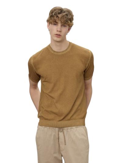 MAGLIA UOMO BLAUER A MANICA CORTA IN COTONE MARRONE